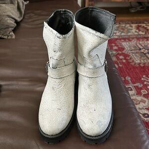 Frye Distressed Moto Boots